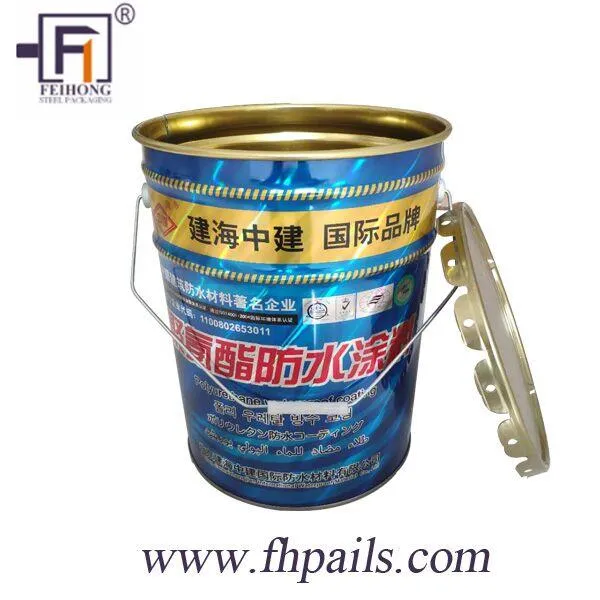 18L good quality steel pail with castellated lid for paint pail 2