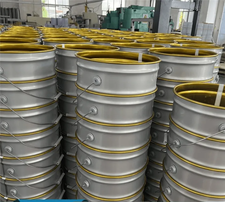 Steel Bucket With Lever Lock Ring Lid And Handle For Powder Product